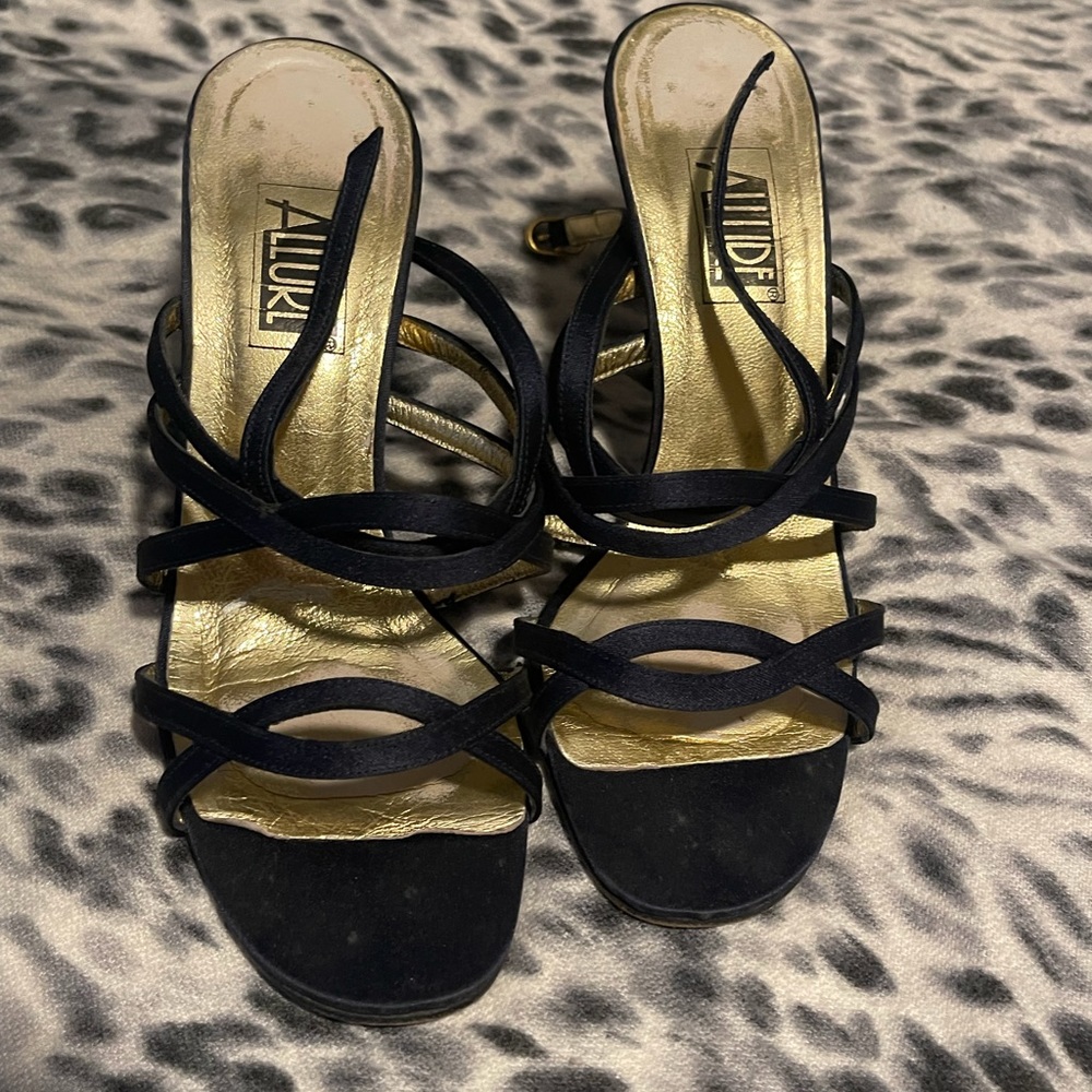 Navy blue dress shoe